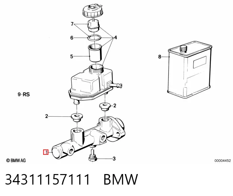 Цилиндр главный тормоза (гидротормозов) BMW 5 седан (E34) (1987 - 1995) цена, от 41.62 USD