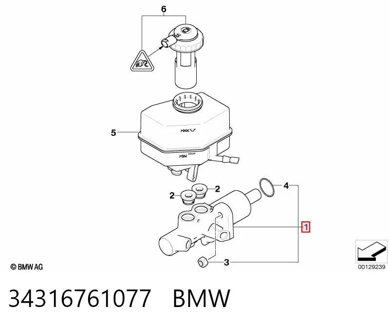 Цилиндр тормозной, главный на BMW 5  E61