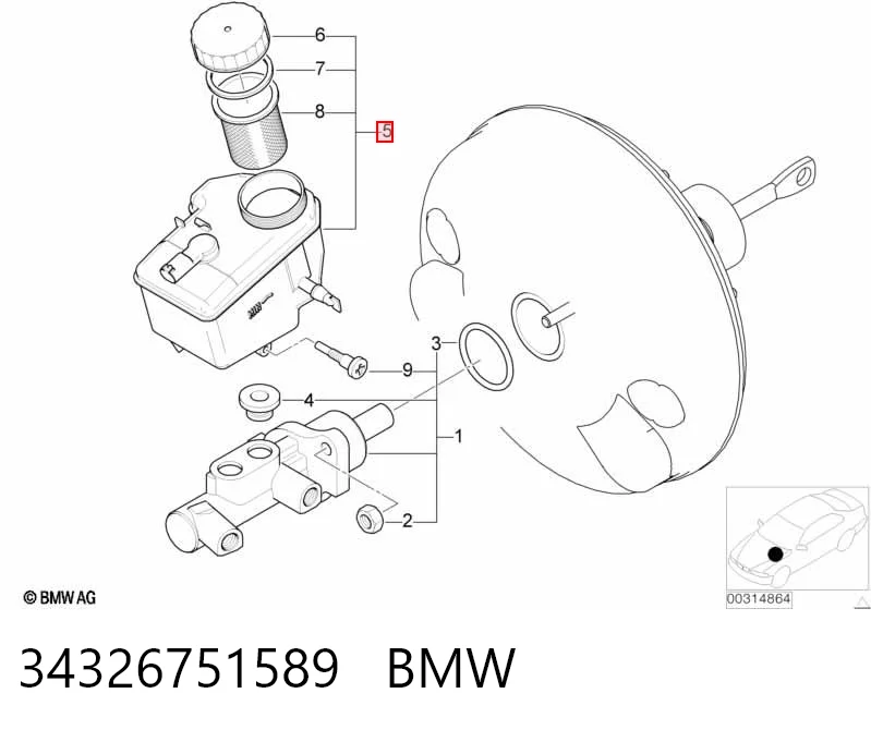 Бачок главного тормозного цилиндра на BMW 3  E46