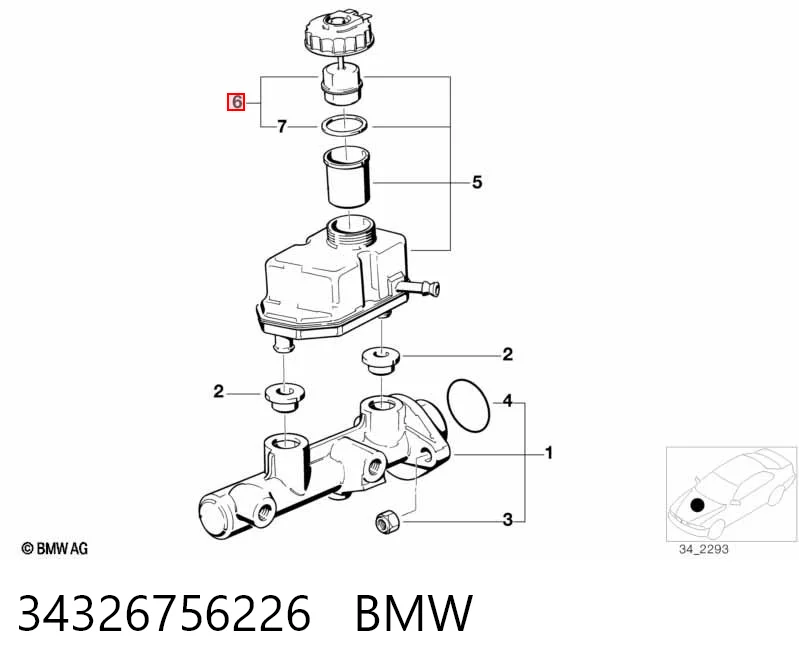 34326756226 BMW Крышка бачка главного тормозного цилиндра