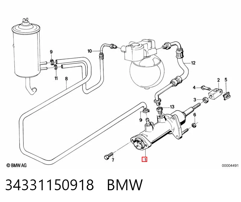 Усилитель тормоза вакуумный на BMW 7  E32