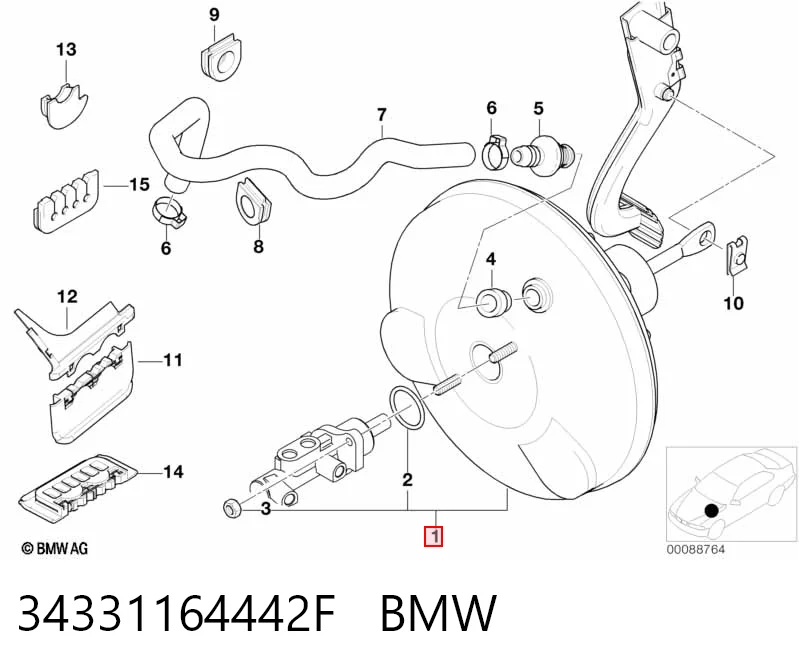 Усилитель тормоза вакуумный на BMW 3  E46