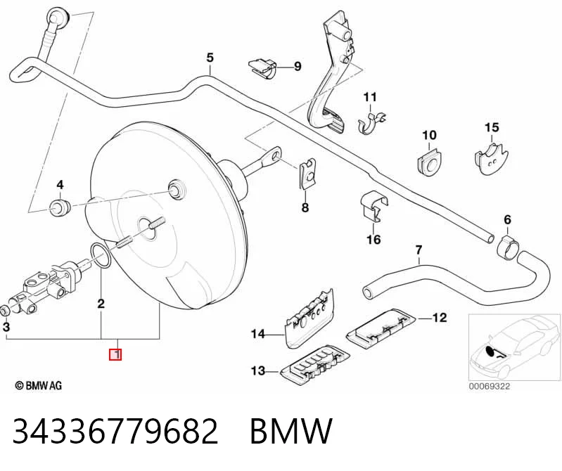 Купить Усилитель тормозов Бмв 3  E46