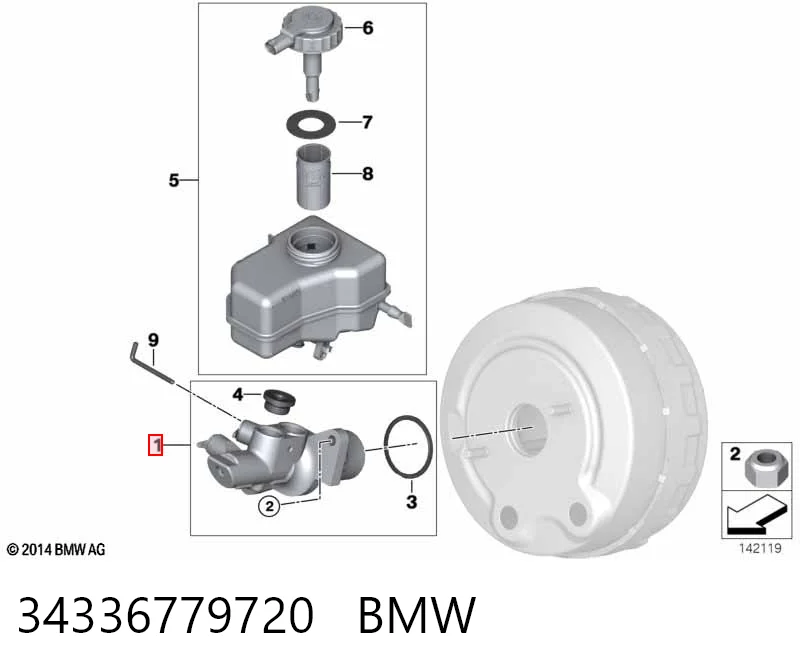 Цилиндр тормозной, главный на BMW X1  E84