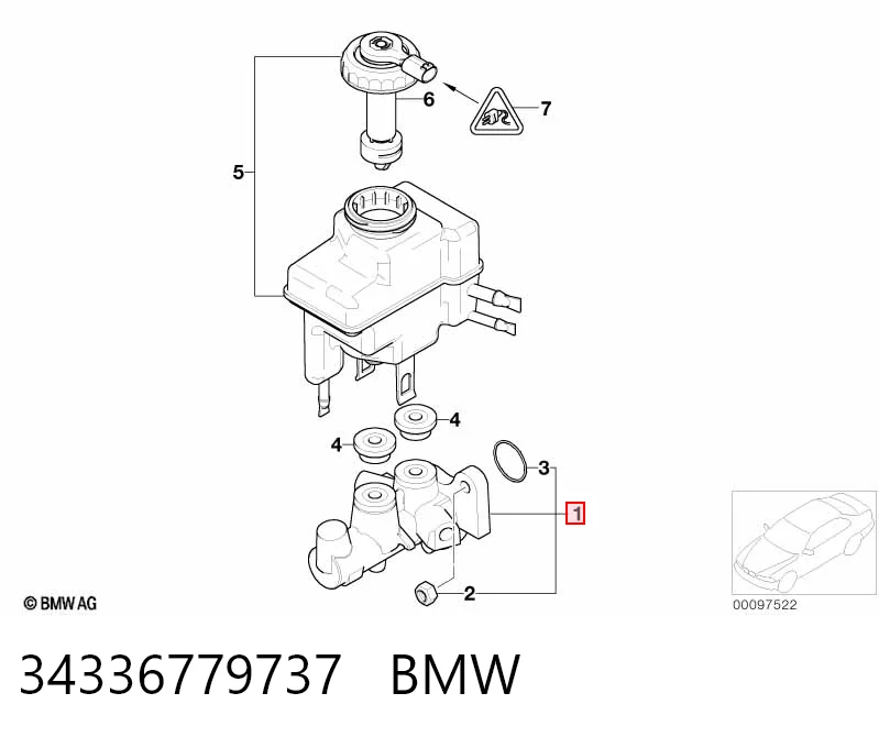 Цилиндр главный тормоза (гидротормозов) BMW 7 седан (E65, E66, E67) (2001 - 2008) цена, от 89.85 USD