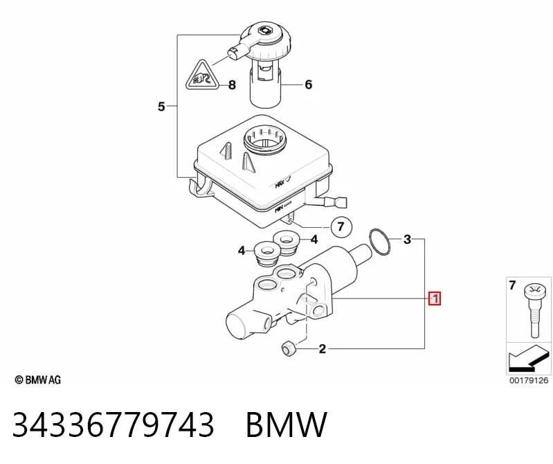Цилиндр главный тормоза (гидротормозов) BMW 5 универсал (E61) (2003 - 2009) цена, от 36.74 USD