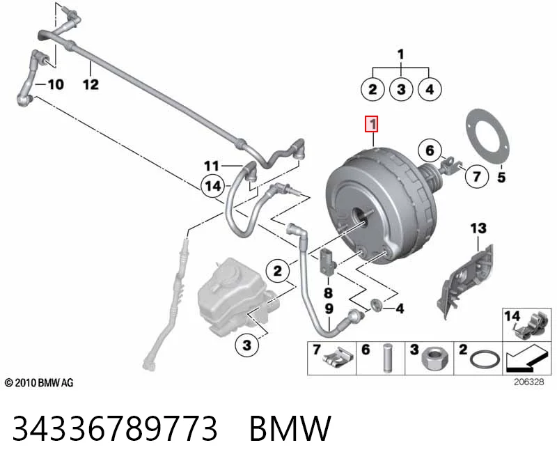 Усилитель тормоза вакуумный на BMW 3  E92