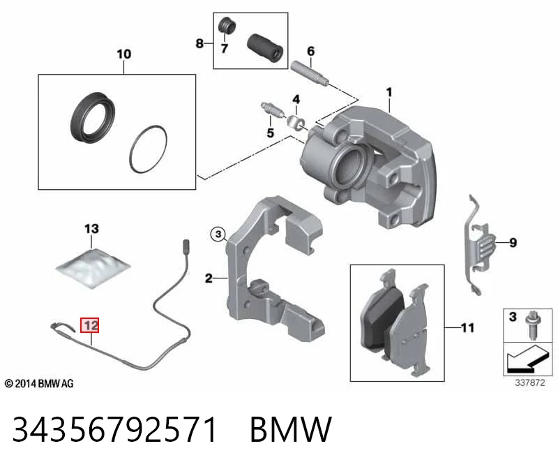 34356792571 BMW  Датчик износа тормозных колодок задний