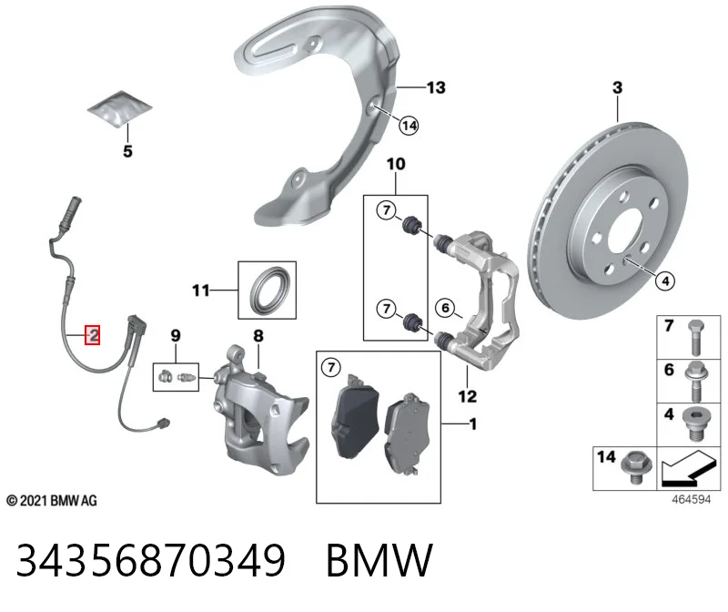 34356870349 BMW Датчик износа тормозных колодок