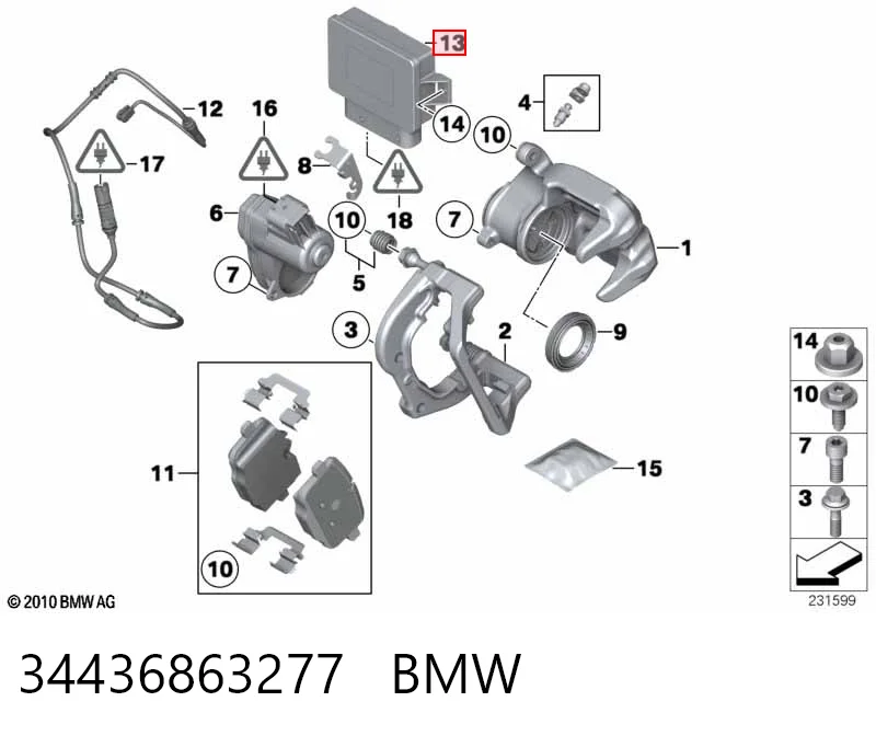 34436863277 BMW Модуль управления стояночного тормоза