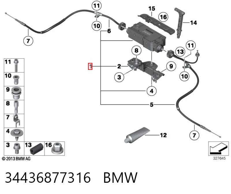 34436877316 BMW Электропривод ручного тормоза