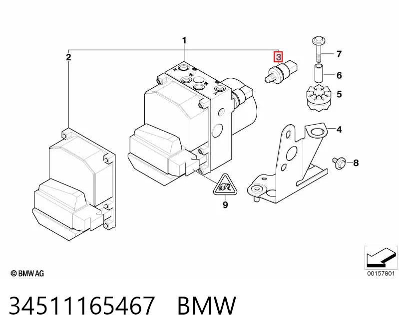 34511165467 BMW Сигнализация прекращения действия тормозов аварийная