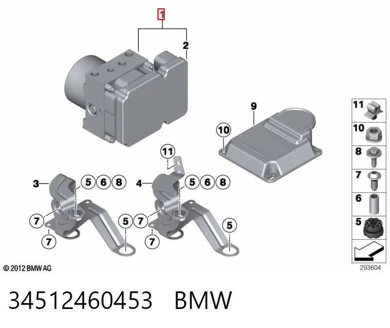 Блок ABS гидравлический на BMW 3  F30, F80