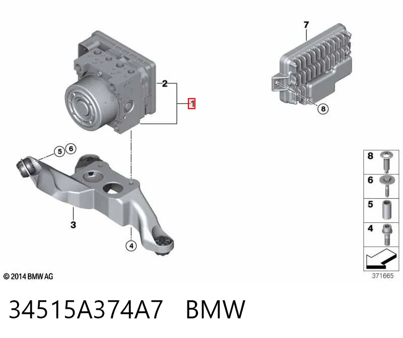 34516885431 BMW Блок ABS гидравлический