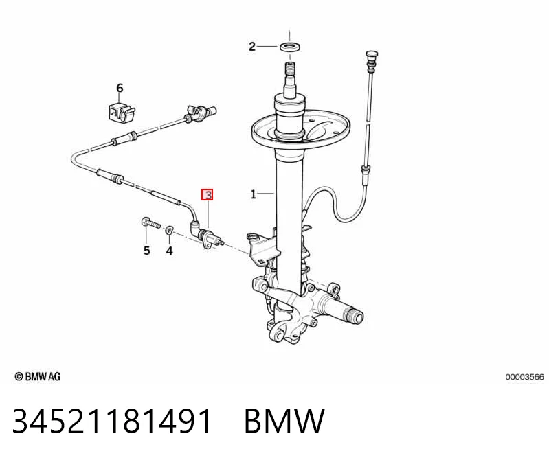 Передний датчик АБС BMW 5 седан (E34) (1987 - 1995) цена, от 22.60 USD