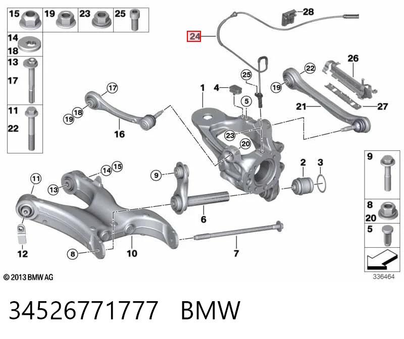 34526771777 BMW Датчик АБС (ABS) задний