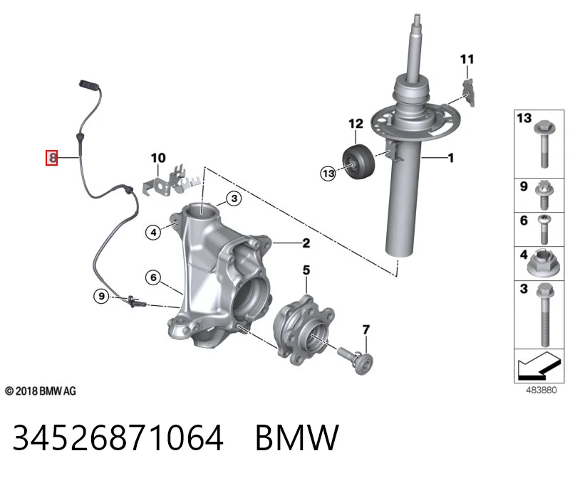 34526871064 BMW Датчик АБС