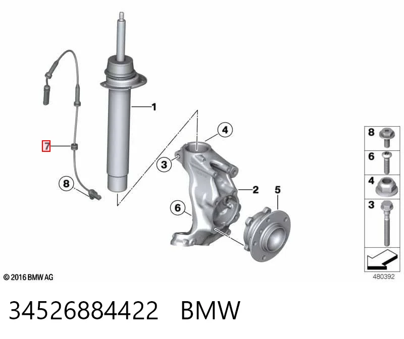 34526884422 BMW Датчик АБС