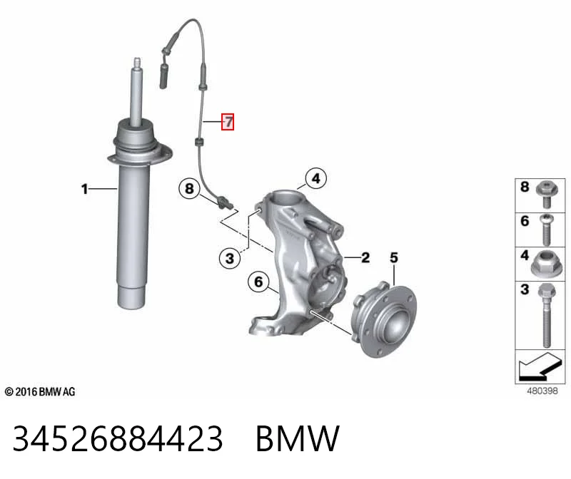 34526884423 BMW Датчик АБС
