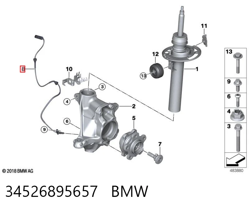 34526895657 BMW Датчик АБС