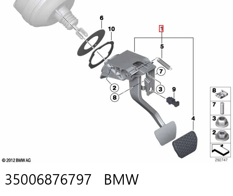 Педаль тормоза BMW 6860647 цена, от 3.80 USD