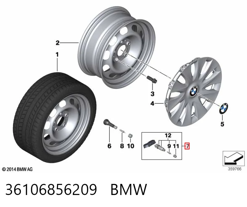 36106856209 BMW Манометр воздушный