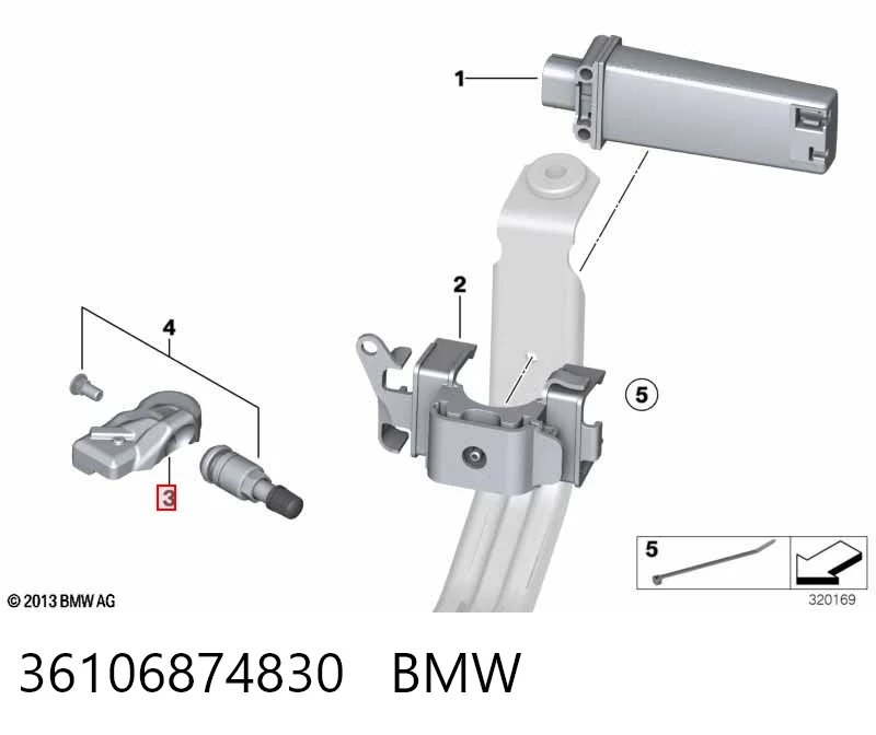 36106874830 BMW Манометр воздушный