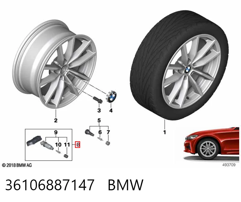  Датчик давления в шинах BMW 7 