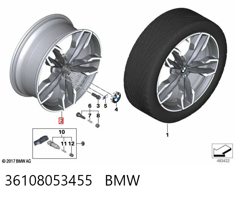 Диски колесные литые (легкосплавные, титановые) BMW 36108053455