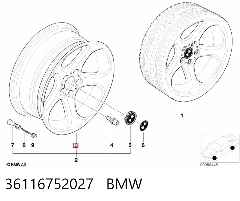 Диски колесные литые (легкосплавные, титановые) BMW 36116752027