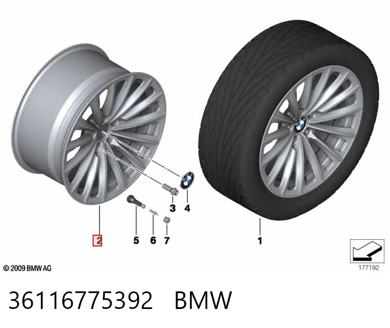 Диски колесные литые (легкосплавные, титановые) BMW 36116775392
