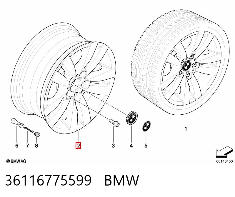 Диски колесные литые (легкосплавные, титановые) BMW 36116775599