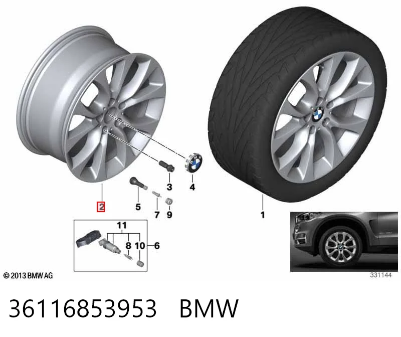 Диски колесные литые (легкосплавные, титановые) BMW 36116853953