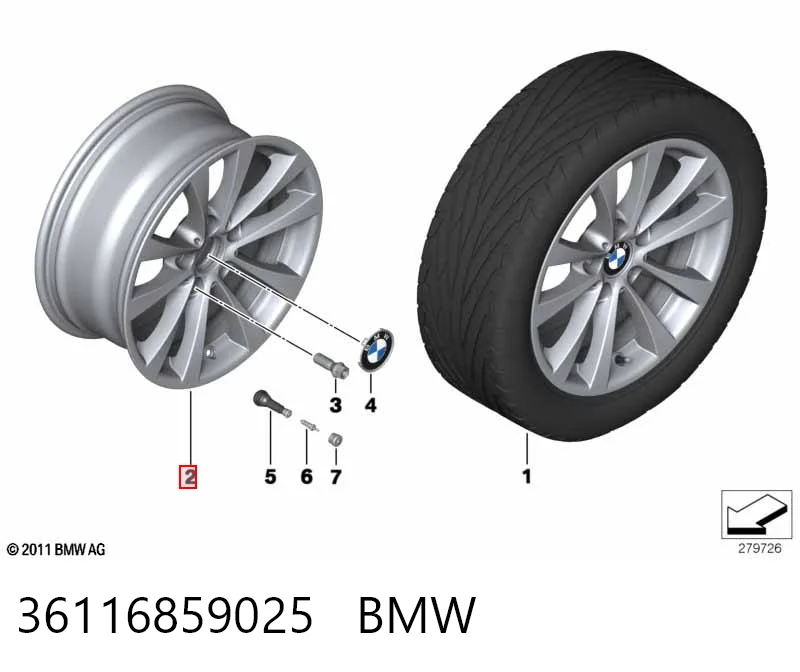 Диски колесные литые (легкосплавные, титановые) BMW 36116859025