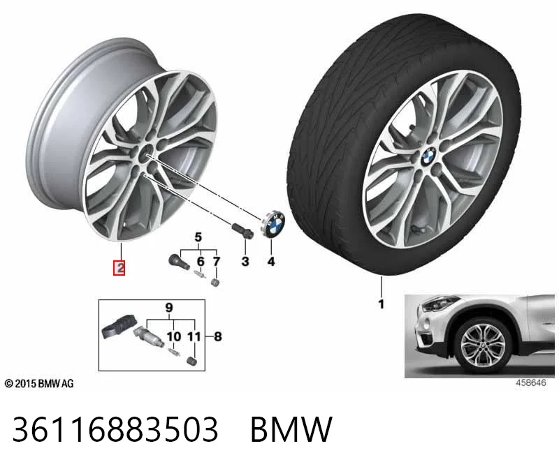 Диски колесные литые (легкосплавные, титановые) BMW 36116883503