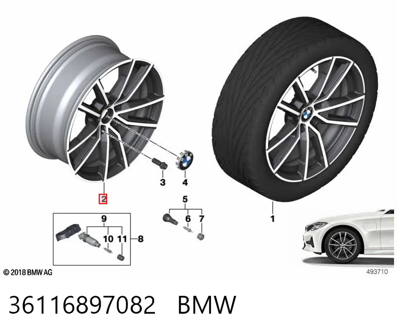 Диски колесные литые (легкосплавные, титановые) BMW 36116897082