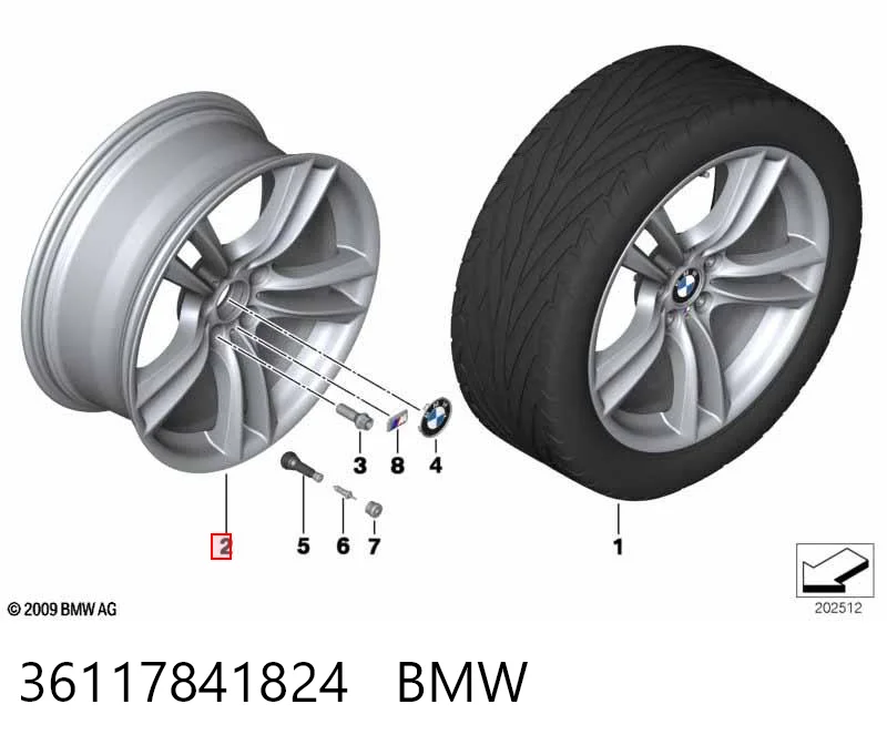Диски колесные литые (легкосплавные, титановые) BMW 36117841824