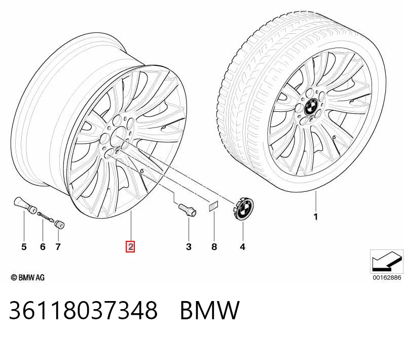 Диски колесные литые (легкосплавные, титановые) BMW 36118037348