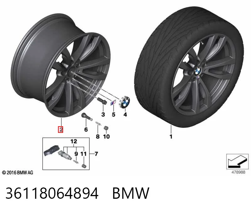 Диски колесные литые (легкосплавные, титановые) BMW 36118064894