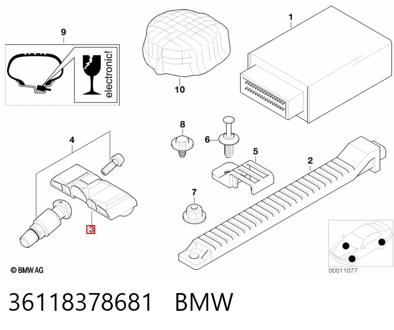 Датчик шин Bentley 4D0907275F цена, от 22.79 USD