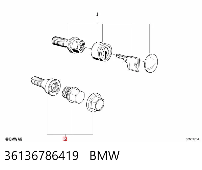 Болт колесный  BMW 5 седан (E60) (2003 - 2009) цена, от 26.09 USD