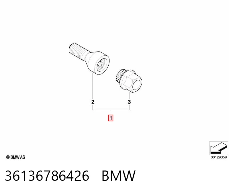 Болты колесные на BMW 7  F01, F02, F03, F04