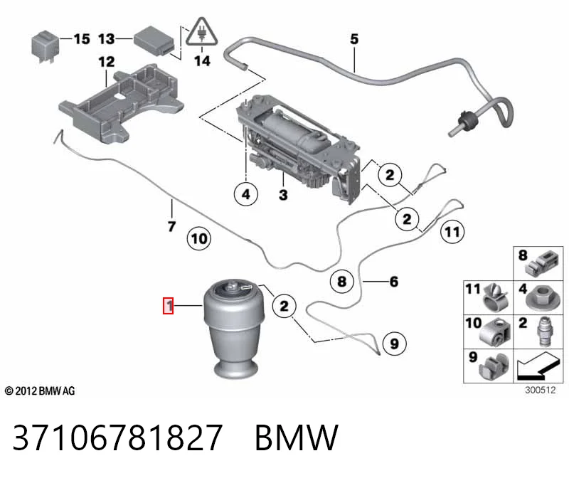 37106781827 BMW Пневморессора задняя