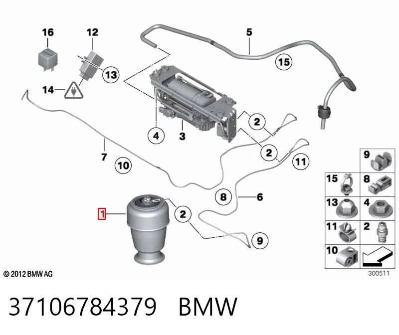 37106784379 BMW Пневморессора задняя
