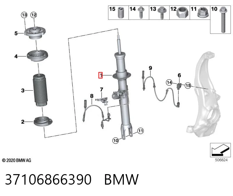 37106866390 BMW Амортизатор передней подвески правый