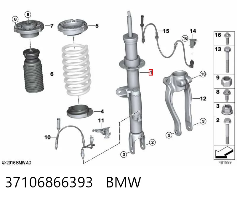 37106866393 BMW Амортизатор передний левый