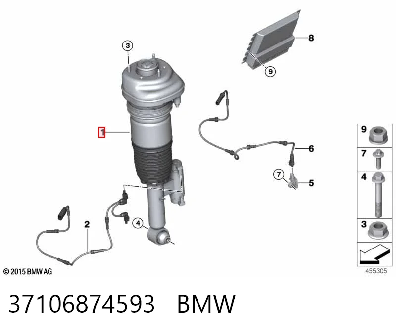 37106874593 BMW Амортизатор задней подвески, левый
