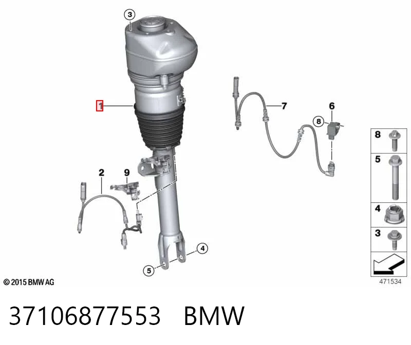 37106877553 BMW Амортизатор передний левый