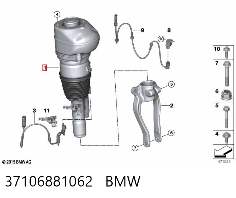 37106881062 BMW Амортизатор передней подвески правый