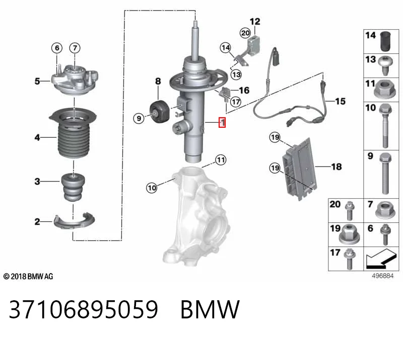 37106895059 BMW Амортизатор передний левый